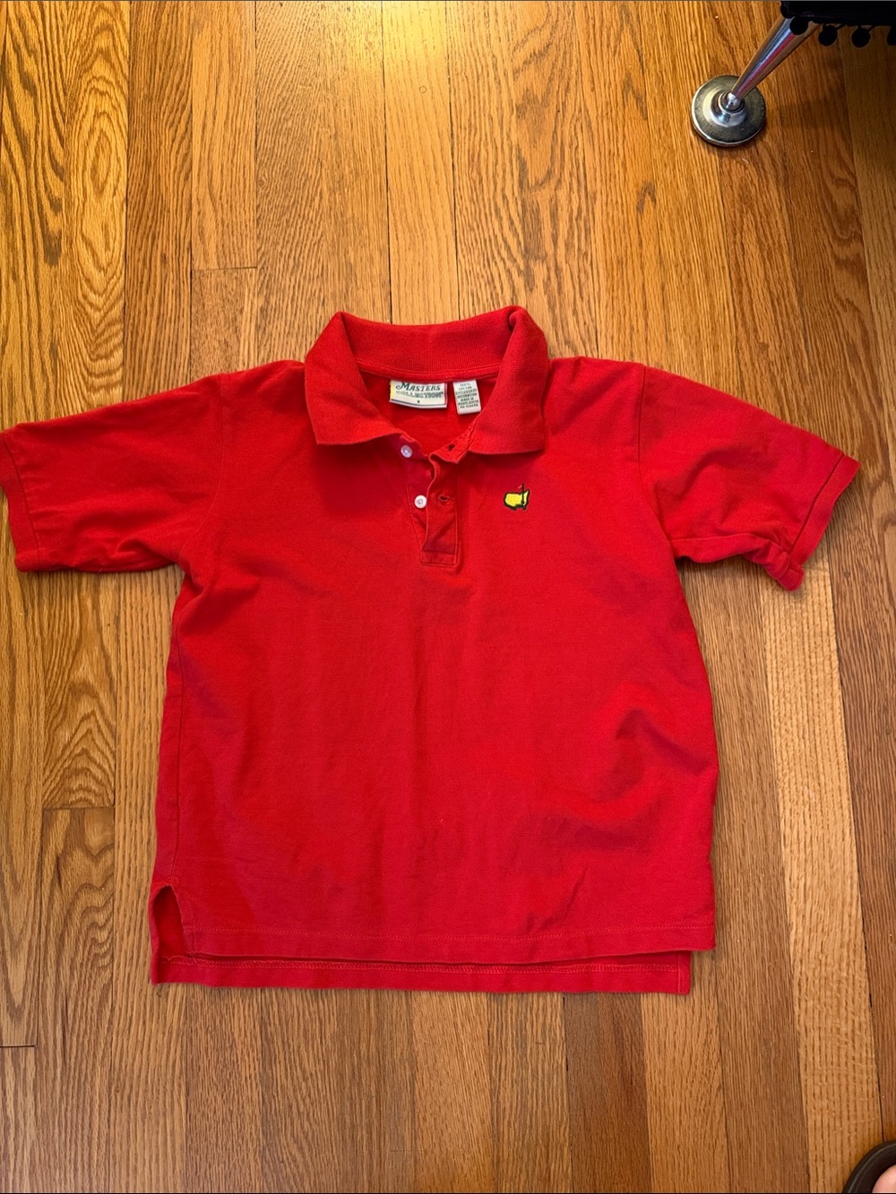 Masters Kids Red Polo with Small Yellow Emblem